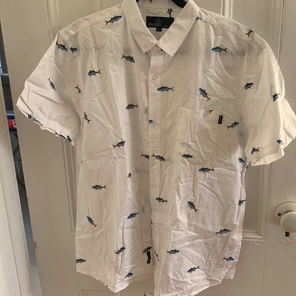 Molokai NWOT s-sleeve cotton 🐟 print shirt